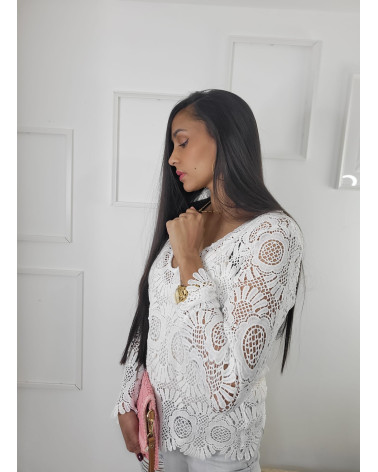 Crochet blouse ALEYNA – White
