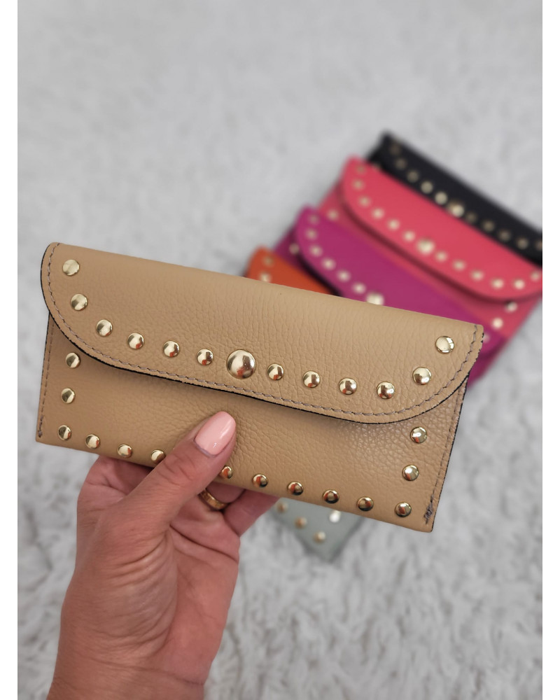 Leather pouch MELINA -  Beige